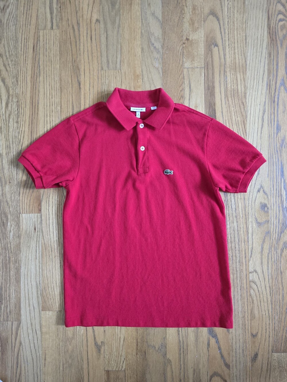 Lacoste Boy's Red Pique Polo Size 16